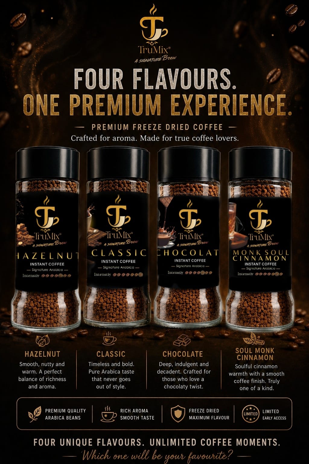 Four TruMix Coffee Flavours